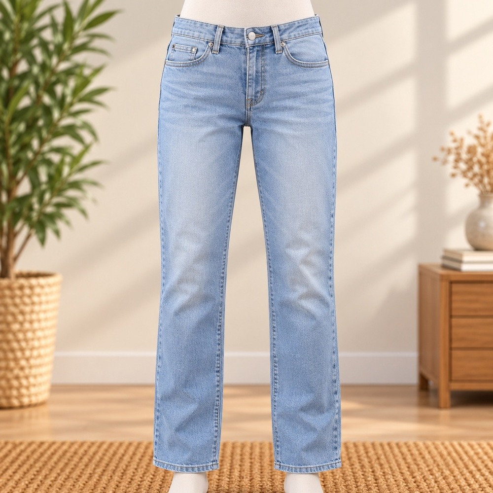Levis Classic Straight Jeans Womens 14 Light Blue Wash Mid Rise Denim Pants